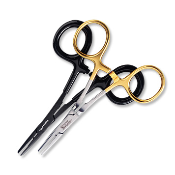 Curved Tip Forceps - 5 - Gold Loop w/ Release Tool - The Fly Shack Fly  Fishing